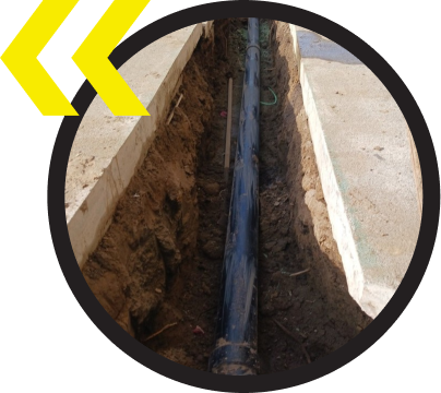 new sewer line installed